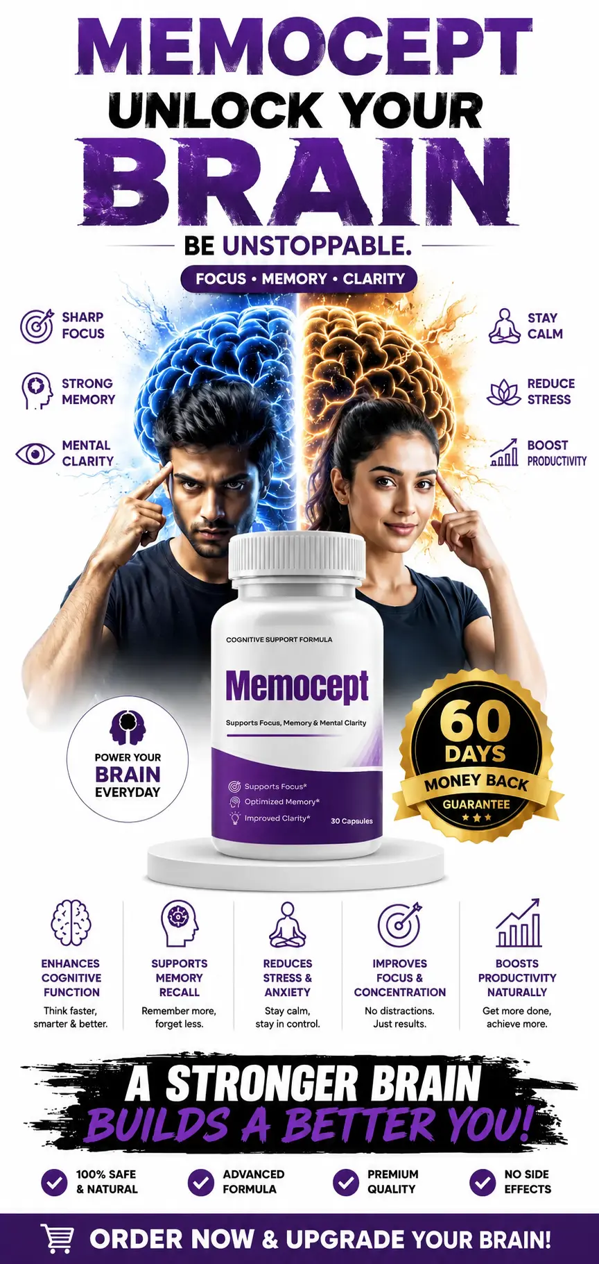 Memocept Official Cognitive Support Supplement Bottle